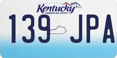 KY license plate 139JPA