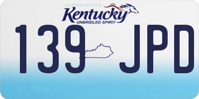KY license plate 139JPD