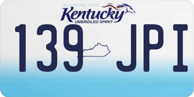 KY license plate 139JPI
