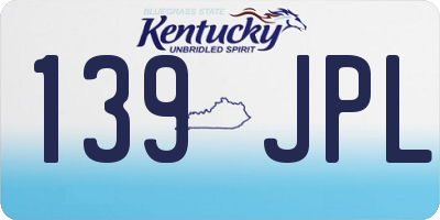 KY license plate 139JPL
