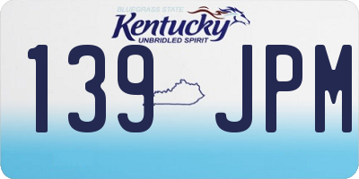 KY license plate 139JPM