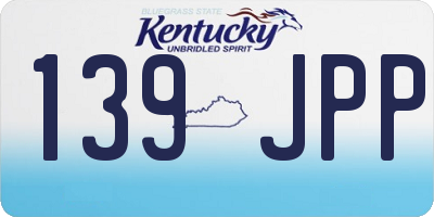 KY license plate 139JPP