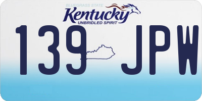 KY license plate 139JPW