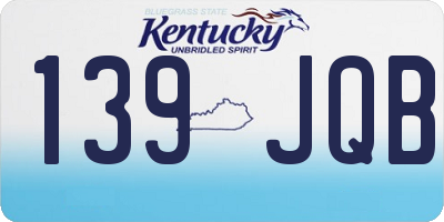 KY license plate 139JQB