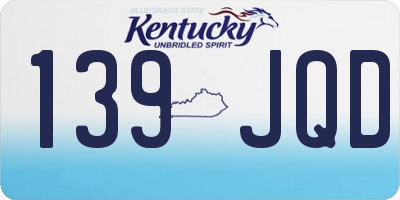 KY license plate 139JQD