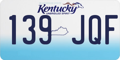 KY license plate 139JQF