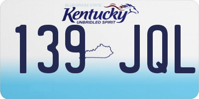 KY license plate 139JQL