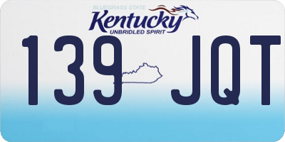KY license plate 139JQT