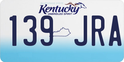 KY license plate 139JRA