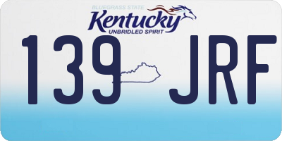 KY license plate 139JRF