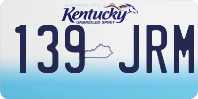 KY license plate 139JRM