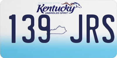 KY license plate 139JRS