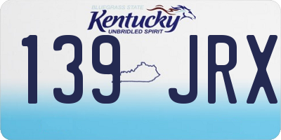KY license plate 139JRX