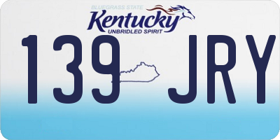 KY license plate 139JRY