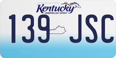 KY license plate 139JSC