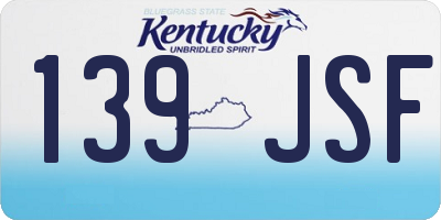KY license plate 139JSF