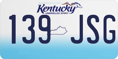 KY license plate 139JSG