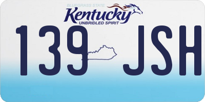 KY license plate 139JSH