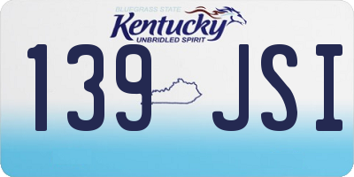 KY license plate 139JSI