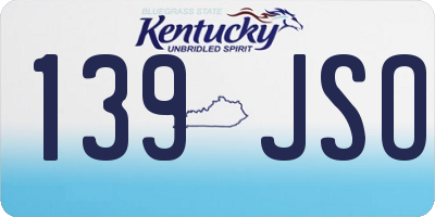 KY license plate 139JSO