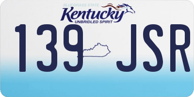KY license plate 139JSR