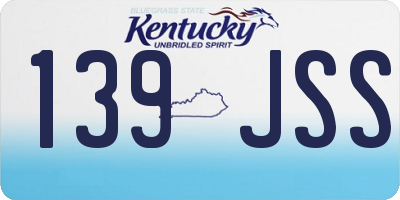 KY license plate 139JSS