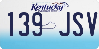 KY license plate 139JSV