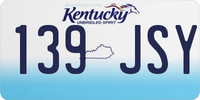 KY license plate 139JSY