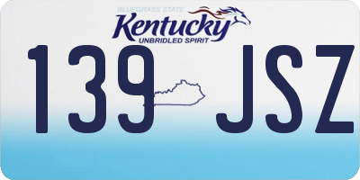 KY license plate 139JSZ