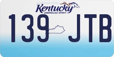 KY license plate 139JTB