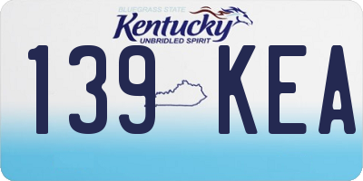 KY license plate 139KEA