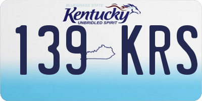KY license plate 139KRS