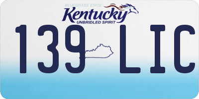 KY license plate 139LIC
