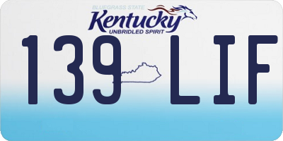 KY license plate 139LIF