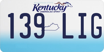 KY license plate 139LIG