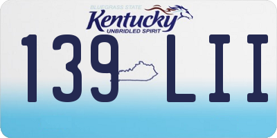 KY license plate 139LII