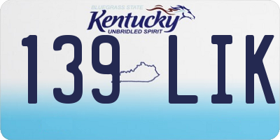 KY license plate 139LIK