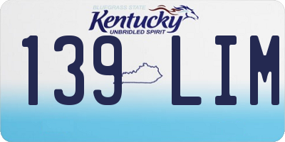 KY license plate 139LIM