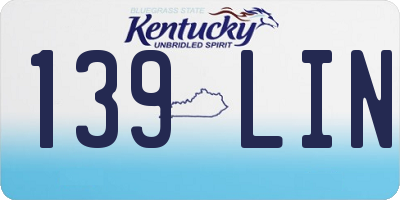 KY license plate 139LIN
