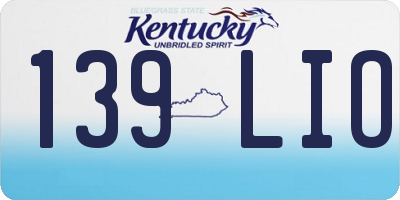 KY license plate 139LIO