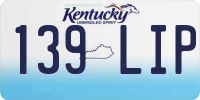 KY license plate 139LIP