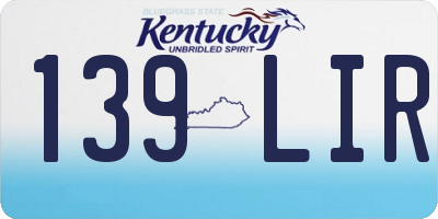KY license plate 139LIR