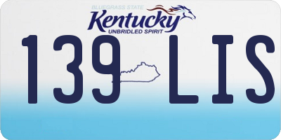 KY license plate 139LIS