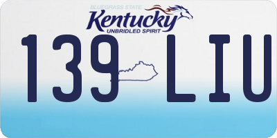 KY license plate 139LIU