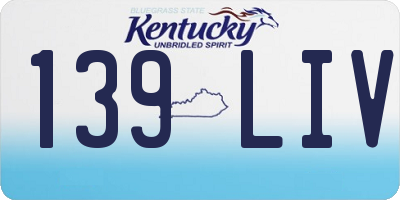 KY license plate 139LIV