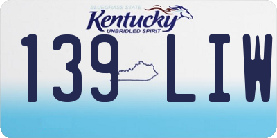 KY license plate 139LIW