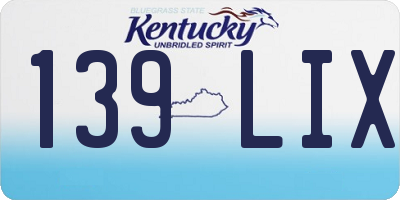 KY license plate 139LIX