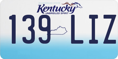 KY license plate 139LIZ
