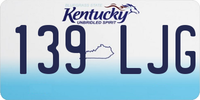 KY license plate 139LJG