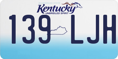 KY license plate 139LJH